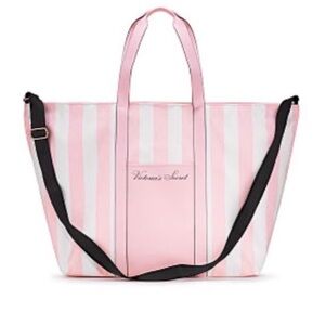Victoria's Secret Pink and White Tote Weekender Bag